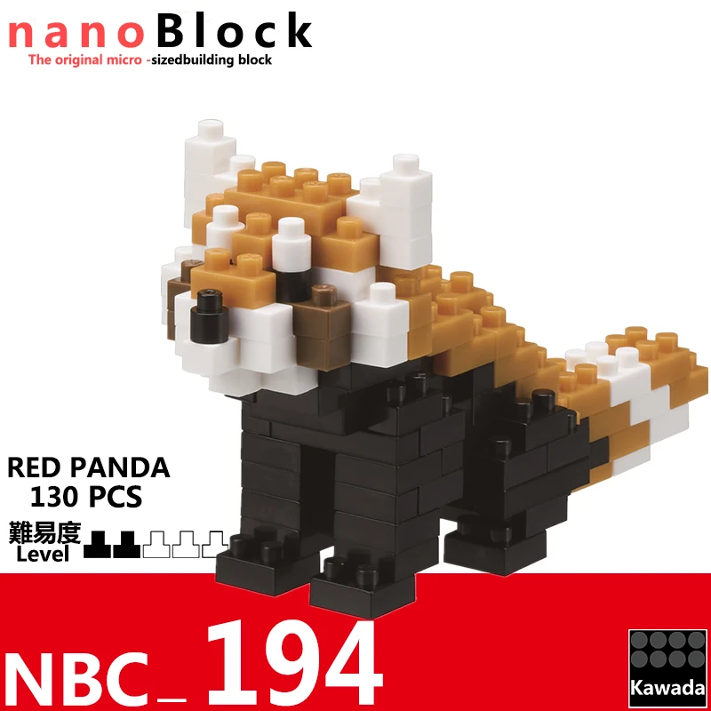 Kawada nanoblock NBC194 красная панда Рисунок строительные блоки забавные животные игрушка кирпич [Мини Коллекция Серия] 130 шт возраст 12