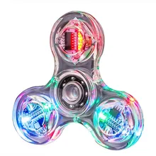 Креативный светодиодный светильник, светящийся Спиннер-Спиннер, прозрачный узор, вращающийся Топ, Golw в темноте, игрушка для снятия стресса для детей