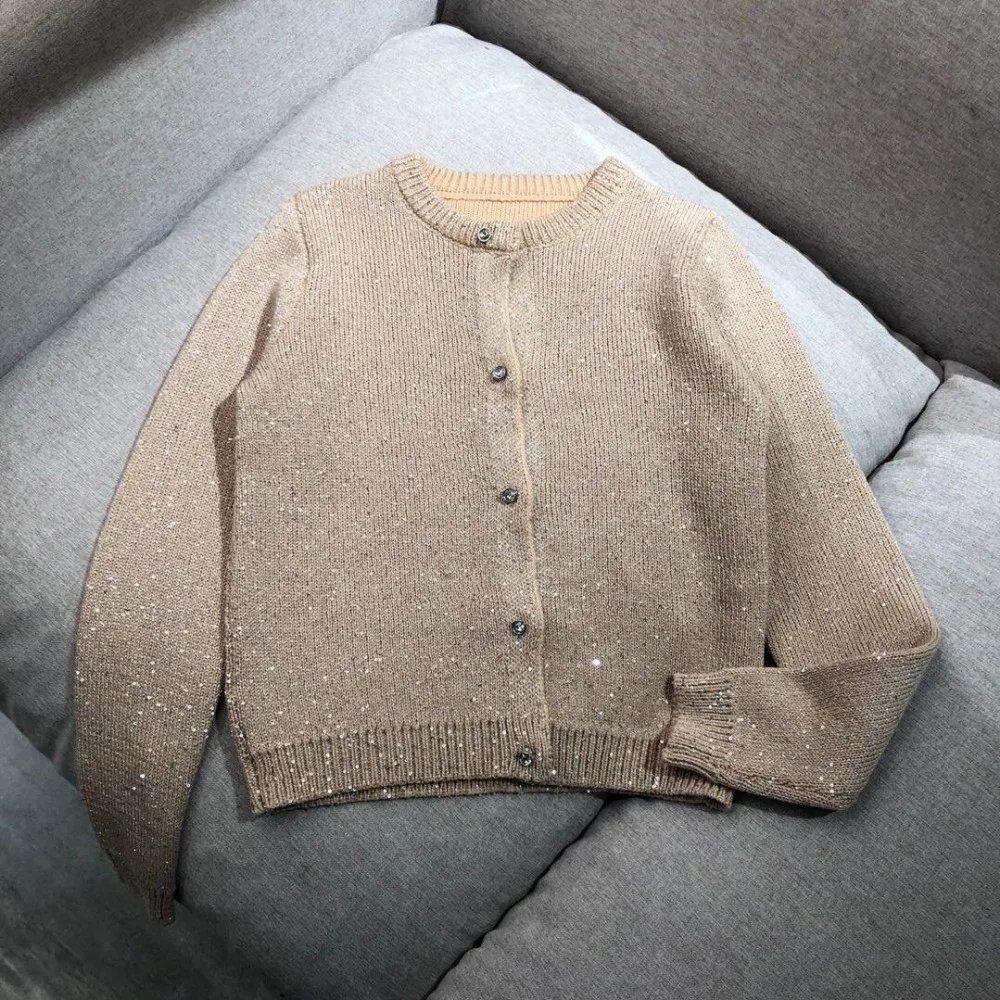 2019FW женский модный свитер с блестками и блёстками Женский Повседневный Кардиган свитер ddxgz2 8,20