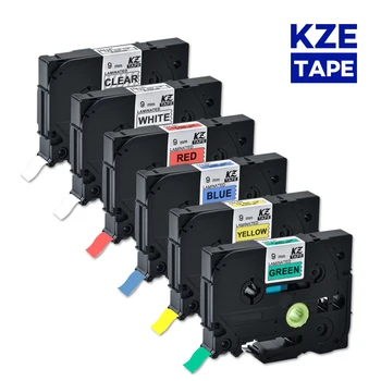 

9mm Multicolor Laminated Label Tape label ribbon tze tape for Brother p-touch printers as Tze-221 tze-221 tze221 tze 221 tz 221