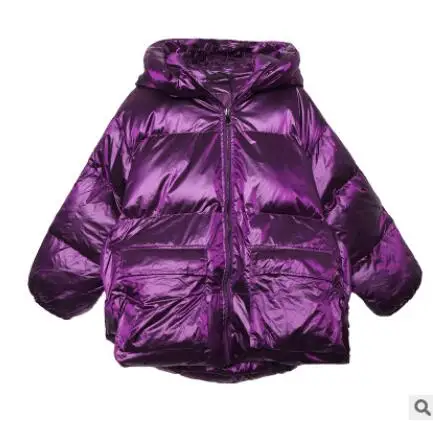 purple Женская модная новая парка с длинным рукавом, элегантная маленькая парка с капюшоном и прямым карманом, Зимняя парка, пуховое хлопковое пальто p250 - Цвет: purple