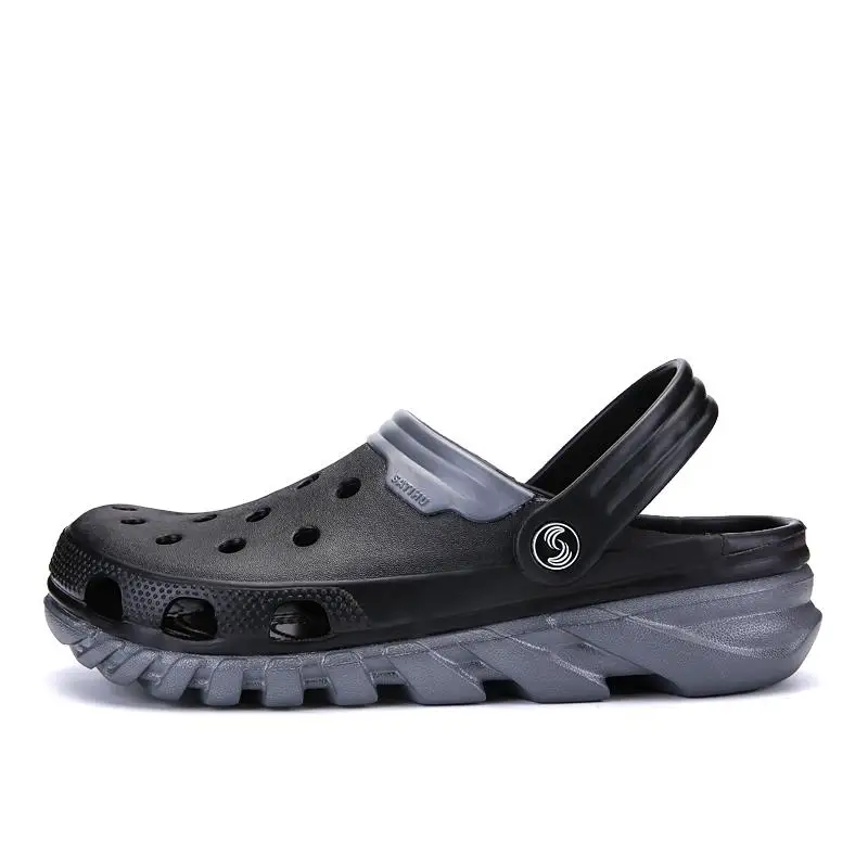 Original Classic Clogs Garden Flip Flops Water Shoes Men Summer Beach Aqua Slipper Outdoor Sandals Gardening Shoes Big Size 46 - Цвет: Черный