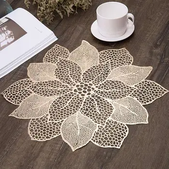 

Mat Tabl Stand Mug Coaster Placemat For Kitchen Dining Table Simulation Plant PVC Table Mat Decorative Pad Coasters Home Decor