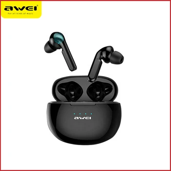 

AWEI T15 Mini TWS Bluetooth 5.0 Wireless Earbuds Touch Control For Gaming Headset With Microphone Noise Cancelling Earphones