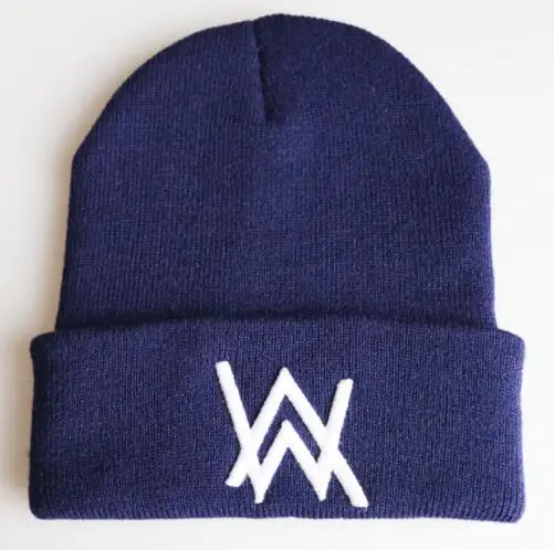 navyblue Alan Walker, зимние шапки для женщин, вязаные шапочки, черные мужские лыжные шапки, унисекс, в стиле хип-хоп, повседневные уличные зимние шапочки, Красная шапка - Цвет: navyblue