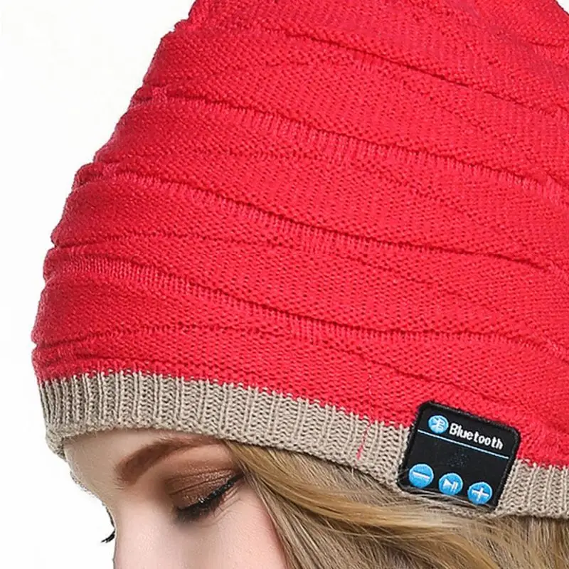 Bluetooth музыкальная шапочка модный вязаный Skully cap w/беспроводные стерео наушники гарнитура Громкая связь микрофон