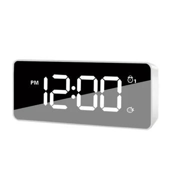 

Mirror Led Charging Digital Alarm Clock With Snooze Mode & Sound Control Backlight