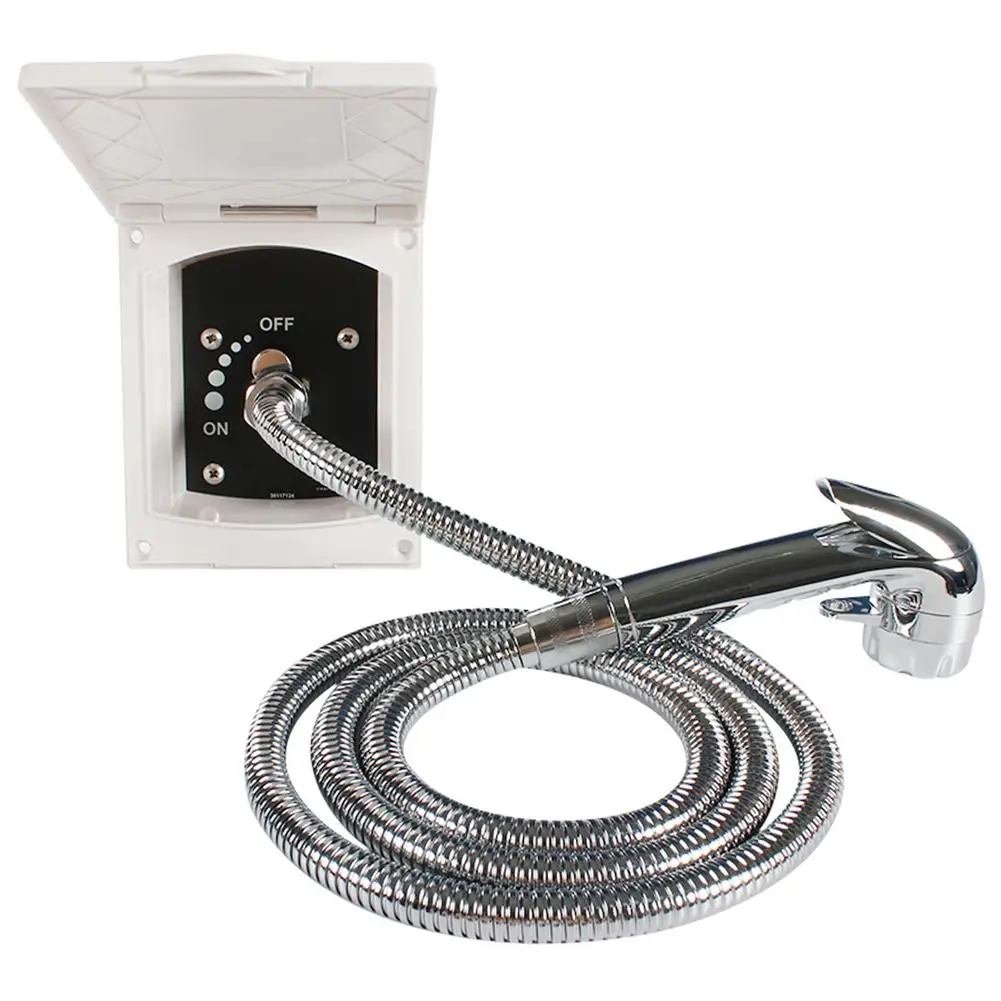 RV Exterior Shower Box Kit Faucet Hose With Shower Head Durable Outdoor