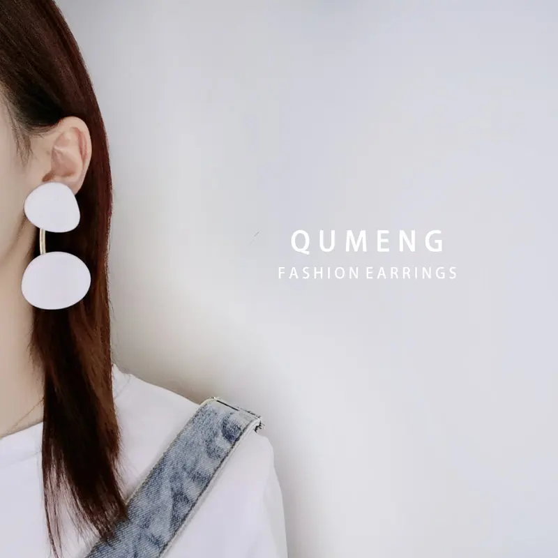 Женские массивные серьги QUMENG красные черные белые неправильной геометрической