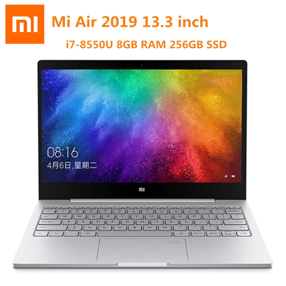 Xiaomi Mi Air 2019 13,3 дюймов ноутбук с системой Windows 10 ОС Intel Core i7-8550U NVIDIA GeForce MX250 8 Гб ram 256 ГБ SSD датчик отпечатков пальцев