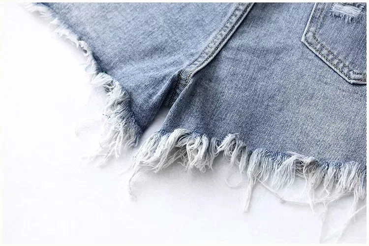 AliExpress, женские штаны, летние потертые джинсовые шорты, западный стиль, модные ретро джинсовые шорты с высокой талией и дырками