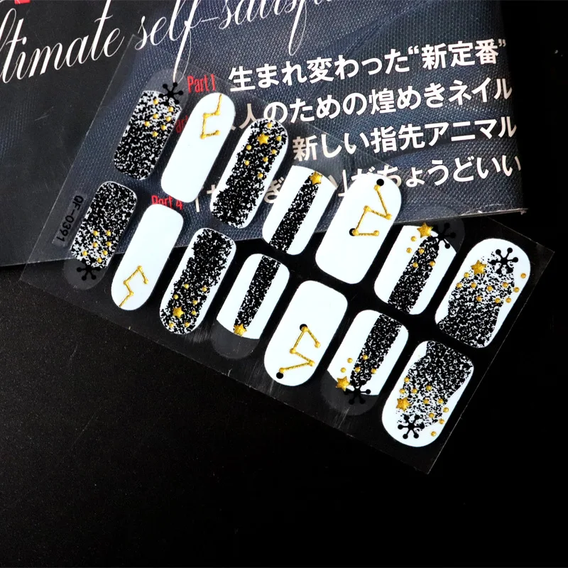 QF-391 1 Sheet Nail Art Sticker Mix Design Adhesive Wraps Full Cover DIY Stickers 3D Manicure Decoration Tips Decal for Women Wholesale - Цвет: QF-391