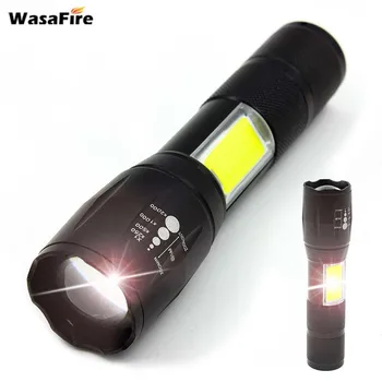 

Super Bright 3800LM XM-L T6&COB LED Zoom Flashlight Portable 4 Modes 18650 Torch Multifunction Lantern for Camping Working