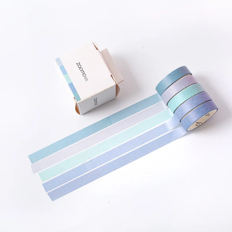 5Pcs/pack Simple Solid Color Masking Tape Set Kawaii Muji Washi Tape Diary Journal Decor Adhesive Tape Christmas Washi Tape D20 - Цвет: 02