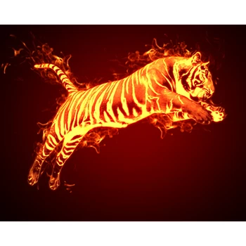 

Oil Painting By Number Flame Tiger On Canvas Frame 40x50 DIY Craft Kit For Adults Picture By Number Color Drawing Home Decor Art