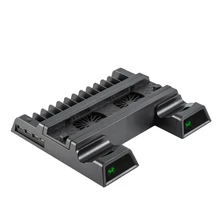 Вертикальный охлаждающий вентилятор с подставкой, совместимый с PS4 Pro/Slim, светодиодный док-станция для зарядки контроллера с 12 играми хранения, 3 USB порта