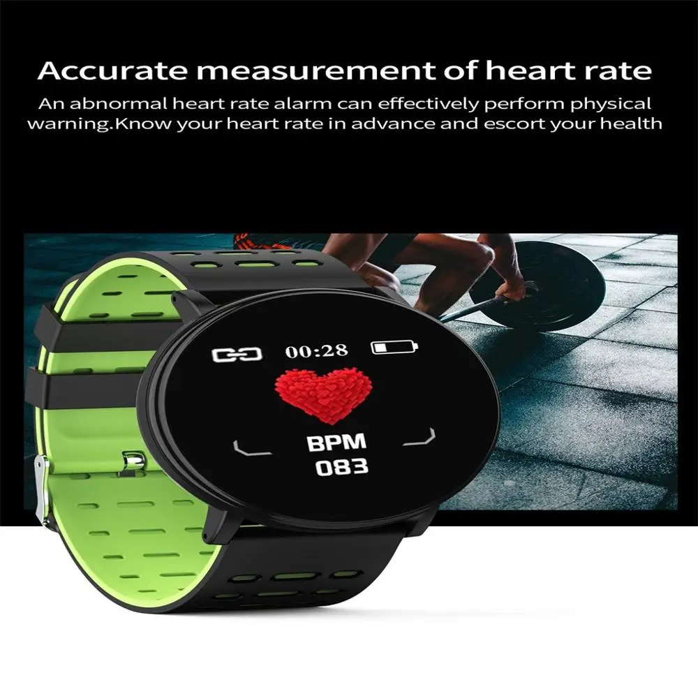 IP 68 Waterproof Smart Watch Bluetooth Heart Rate Monitor Wrist Watch Blood Pressure Monitor 1.3 inch Long Standby Smart