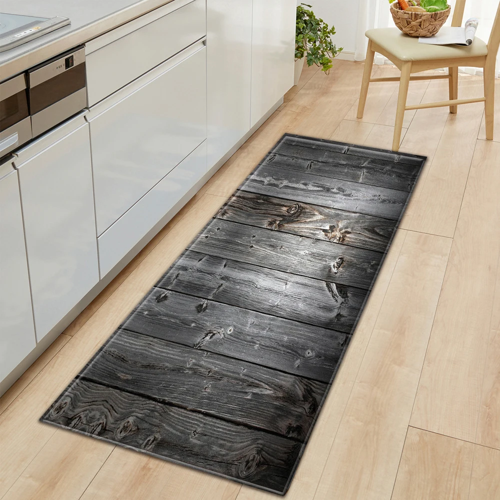 1pc Kitchen Carpet Mat Wood Grain Printed Non Slip Floor For Wood Grain Printed Non Slip Floor Mat