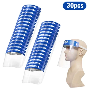 

10/30 PCS Plastic Face Shield Anti-fog Dust Proof Mask Face Protection Oil-resistant Transparent Protective Mask Drop ship