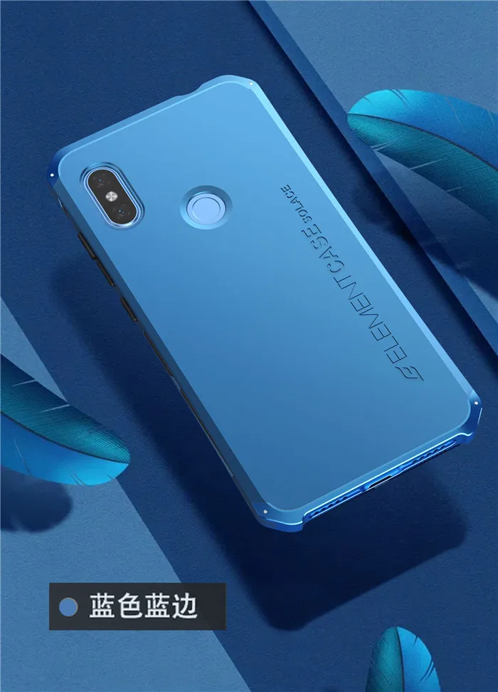 Blue Чехол для Redmi Note 6, противоударный защитный металлический чехол s для Xiaomi Redmi Note 6, тяжелая защитная задняя крышка - Цвет: Blue