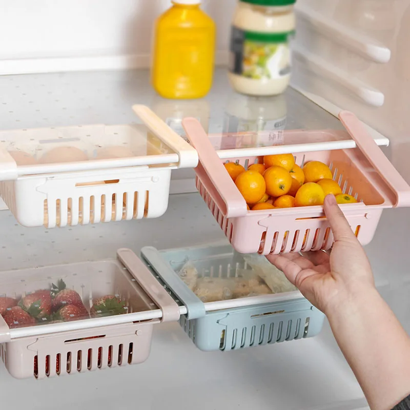 1XFridge морозильной камеры компактный застегивающийся вакуумный держатель полки шкафа закуски фрукты стеллаж для хранения