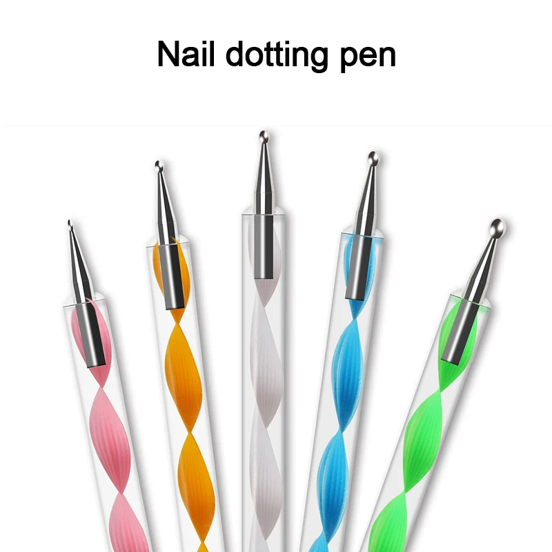 5 шт. двухсторонний точечный инструмент для дизайна ногтей акриловая ручка