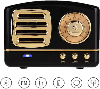 

Ancient Mini Bluetooth Speaker Vintage nostalgic bass heavy 3D stereo sound support TF USB AUX for ios