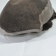 Q6 базовые человеческие накладные волосы кружева тонкий PU заменить мужчин. t системы для мужской парик человеческие накладные волосы кружева и pu