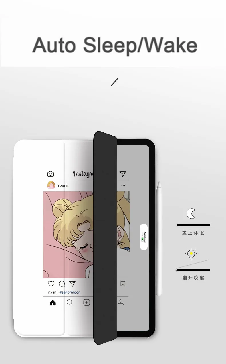 Милый Элегантный чехол Sailormoon для девочек, для 11-дюймового iPad Pro, Прочный Магнитный Тонкий Смарт-Чехол для iPad Pro 11 выпуска(3-го поколения