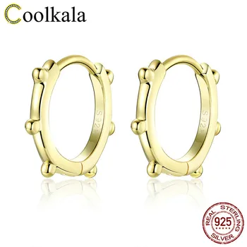 

Coolkala Evelle Pure Silver Earrings Popular Ornaments Concise Ear Nail Golden Geometry Small Round Ball Ear Clip