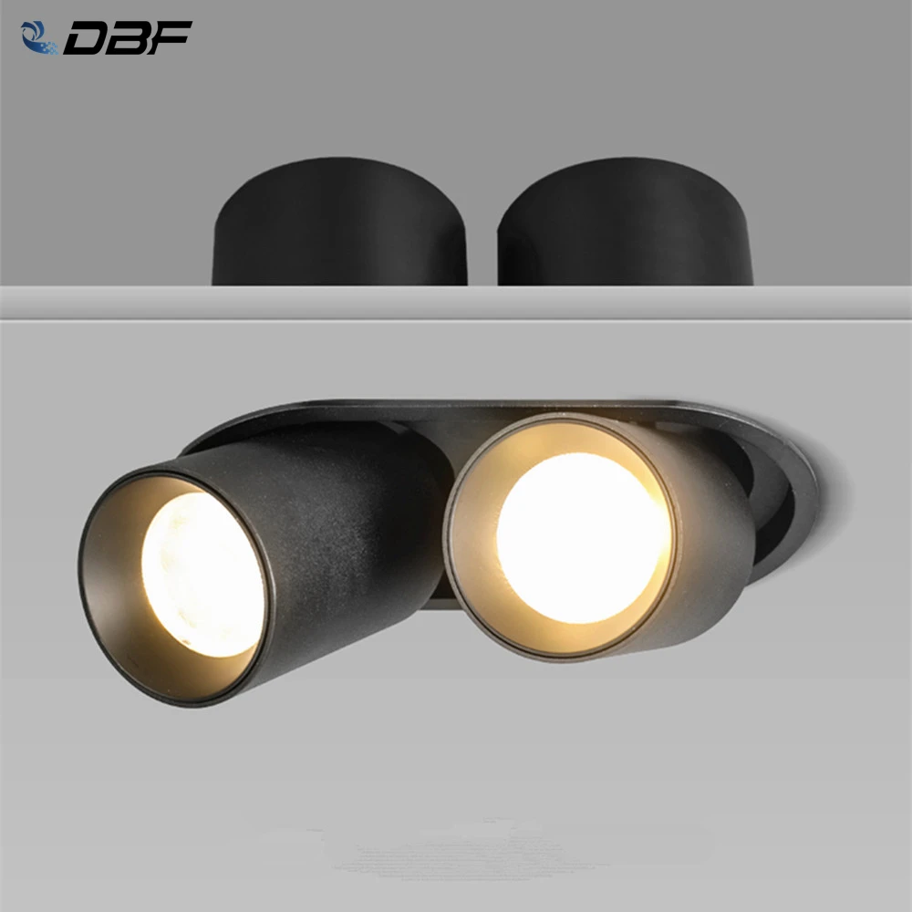 

[DBF]Stretchable Recessed Ceiling Downlight 14W 20W 24W Black/White 360 Degrees Rotatable 3000K/4000K/6000K Ceiling Spot Light
