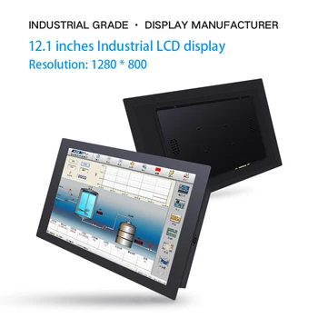 

IPS Screen 12.1 Inch Industrial Lcd Monitors Not Touch Screen Portable Monitor VGA HDMI BNC TV Buckles Mounting 12" monitor