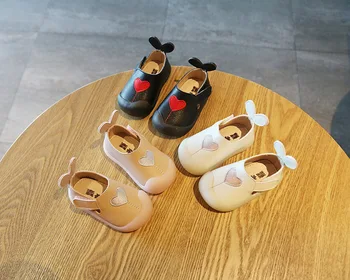 

Baby girl cute shoes microfiber skin love pattern baby toddler shoes soft bottom Velcro little girl princess shoes
