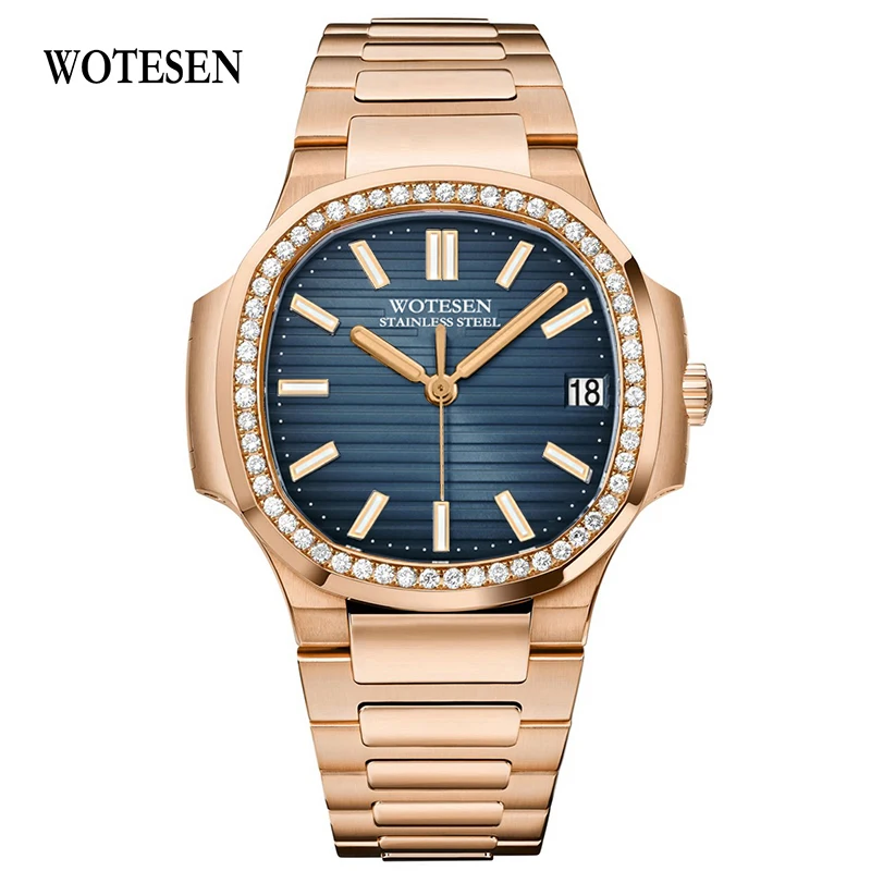 Patek мужские часы Топ люксовый бренд кварцевые военные из нержавеющей стали