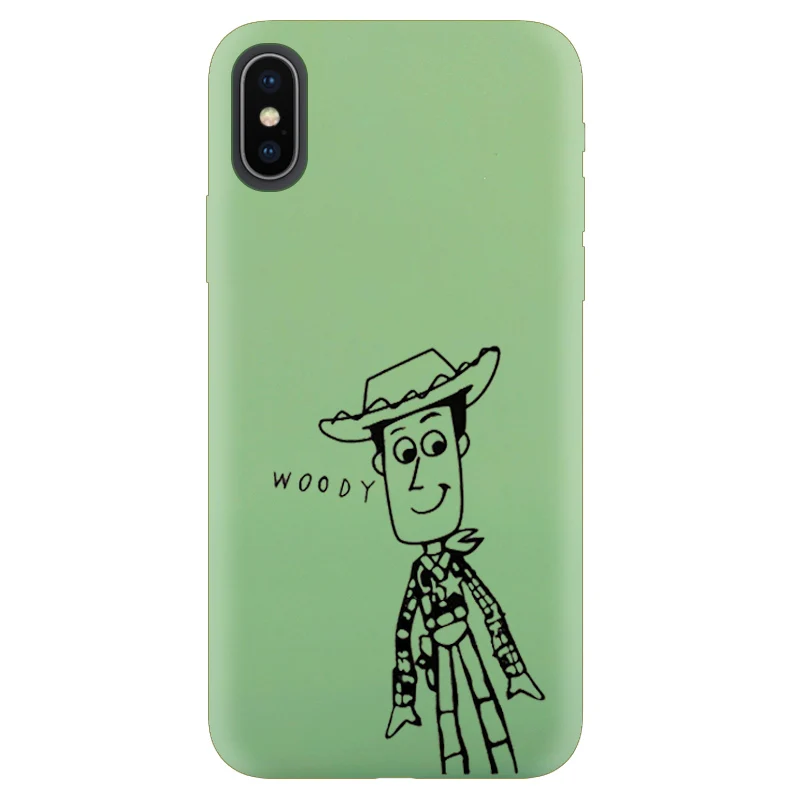 История игрушек Базз Вуди чехол для iPhone X XR Xs Max 8 7 6 Plus 6S 5s SE Мягкий силиконовый чехол Конфеты Fundas Coque Alien Jessie - Цвет: Woody Green