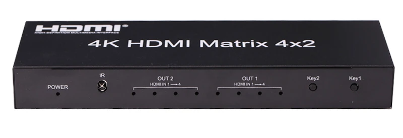 HDMI матричный 4X2 HDMI Разветвитель переключатель 4 в 2 Выход видео конвертер коммутатор адаптер 4 к x 2 к с EDID оптический аудио пульт дистанционного управления
