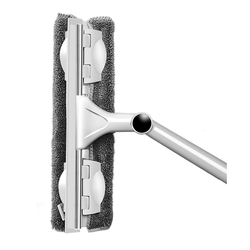 

Glass Cleaning Tool Double-Sided Telescopic Rod Window Cleaner Squeegee Wiper Long Handle Rotating Head Brush Silicone Scrubbe