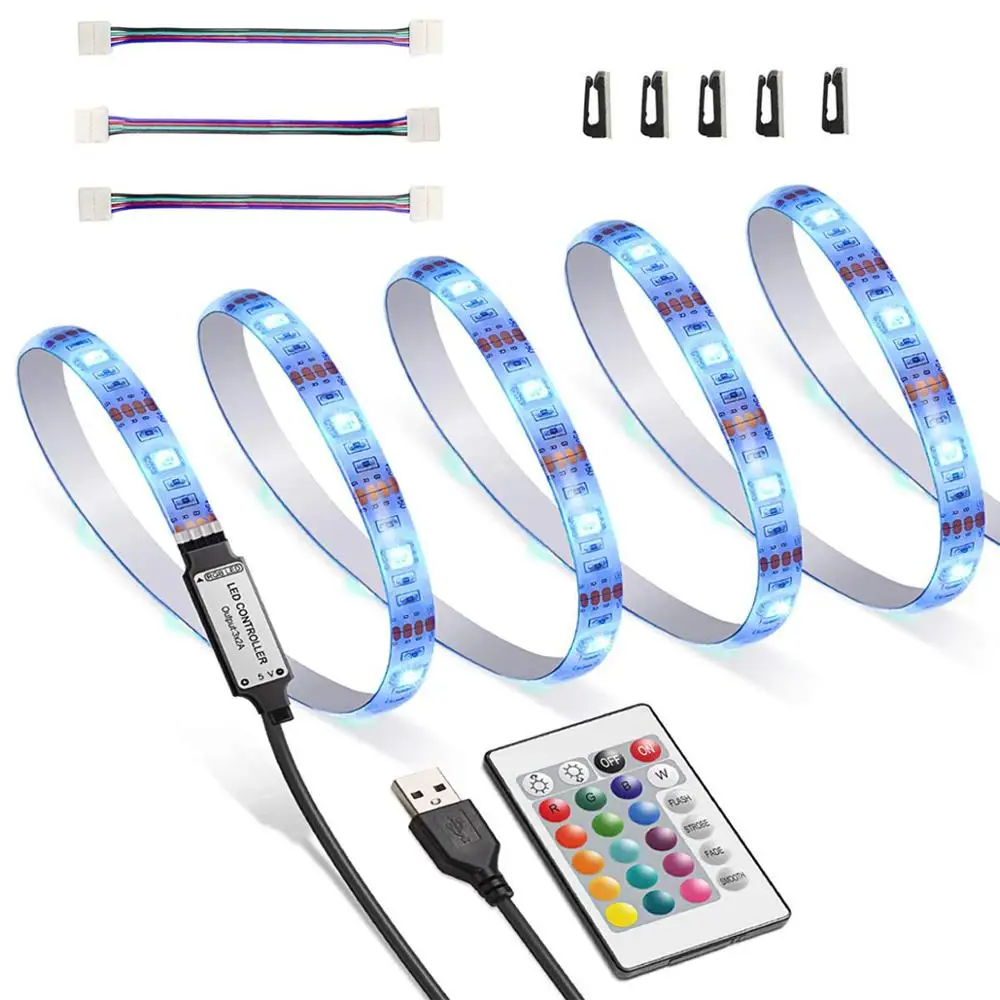lungebetændelse data mærke 9.84ft(3m) LED Strip Lights, USB LED TV Backlight Strip with Remote Control  and USB Powered-16 Color Changing Strip Kit,jk1829 _ - AliExpress Mobile