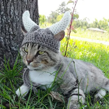 

Pet Dog Hats Halloween Costume Pet Dog Cat Festival Cosplay Cute Pirate Cattle Horns Hat With Long Straps Hot sale