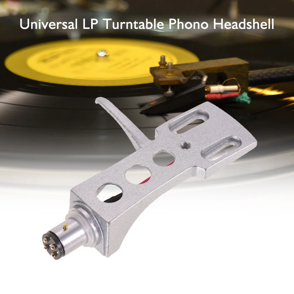 

Universal LP Disc Record Player Phono Turntable Headshell 4-pin Aluminum Alloy with OFC Leadwires for Direct-drive Turntable