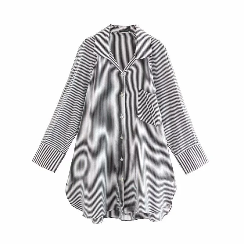 

Women Tops Blouses Spring and Autumn Elegant Long Sleeve Stripe Casual Blouse Female Loose Work Wear Long Shirts Cotton
