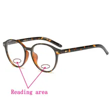 MINCL/ Модные ретро женские очки для чтения с двойным фокусом, Мужские Двойные светильник, Пресбиопия, круглые леопардовые солнцезащитные очки NX