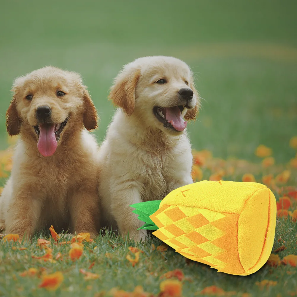 Plush Pineapple Dog Sniffing Mat Hide Food Training Puppy Stress Release Pad Plush Training Toys Pets Accessories Supplies