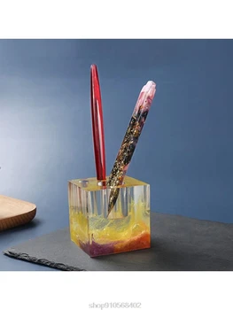 

Crystal Epoxy Resin Pen Ballpoint Holder Mold Plant Flower Pot Casting Silicone Mould DIY Crafts O08 20 Dropshipping