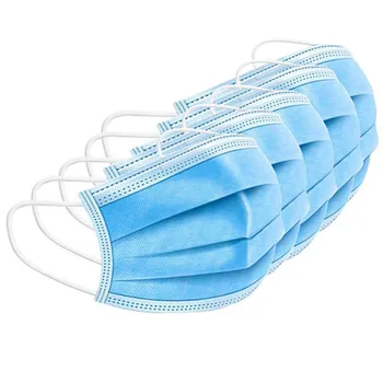 

50Pcs 3 Layer Disposable Face Masks Mask Dust Protection Masks Elastic Ear Loop Disposable Dust Filter Mask Anti-Dust Safty