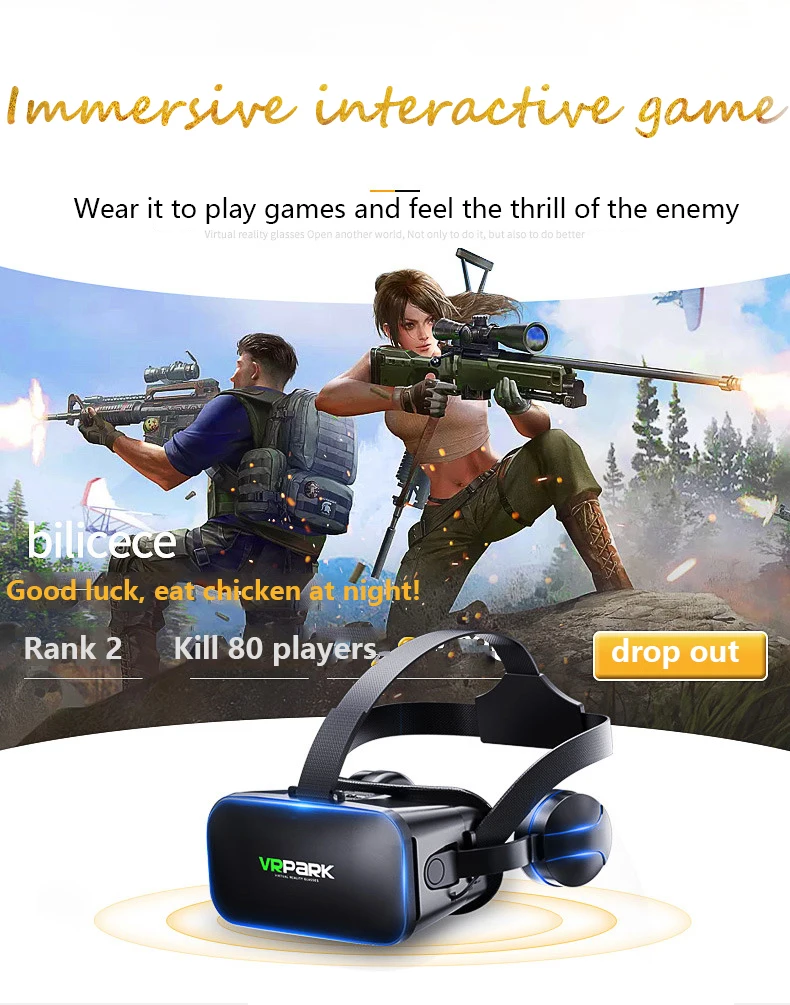 VR 3D Glasses Box Stereo Devices with Headset Controller Suitable For 4.7-6.7' IOS Android Smart Phones Google Cardboard