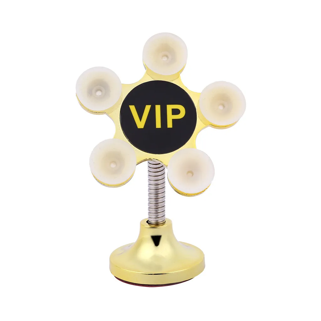 Gold Sucker Stand for Phone 360 degree Rotatable Metal Flower Magic Suction Cup Mobile Phone Holder Car Bracket Mount Compatible W920 - Название цвета: Gold