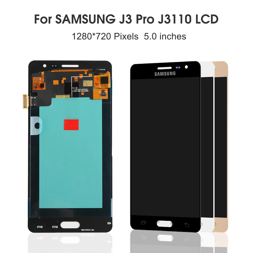 

100% Super AMOLED 5.0" LCD For Samsung galaxy J3 Pro J3110 J3119 Display Touch Screen Digitizer Assembly for samsung j3110 lcd