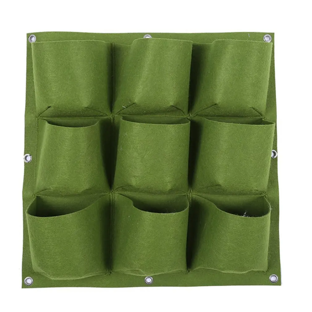 Wall-mounted Felt Planting Bag Flower Pot-type Plant Bag Road Greening Plant Wall Non-woven Bag 18 Pockets