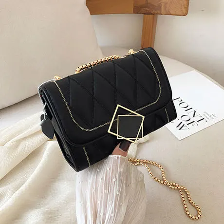 Ins Super fire small bag female new Korean version of the small package fashion chain embroidery single shoulder oblique sa